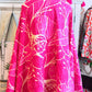 Hot Pink Kantha Quilt | Botanical Block Print Throw | Twin Size