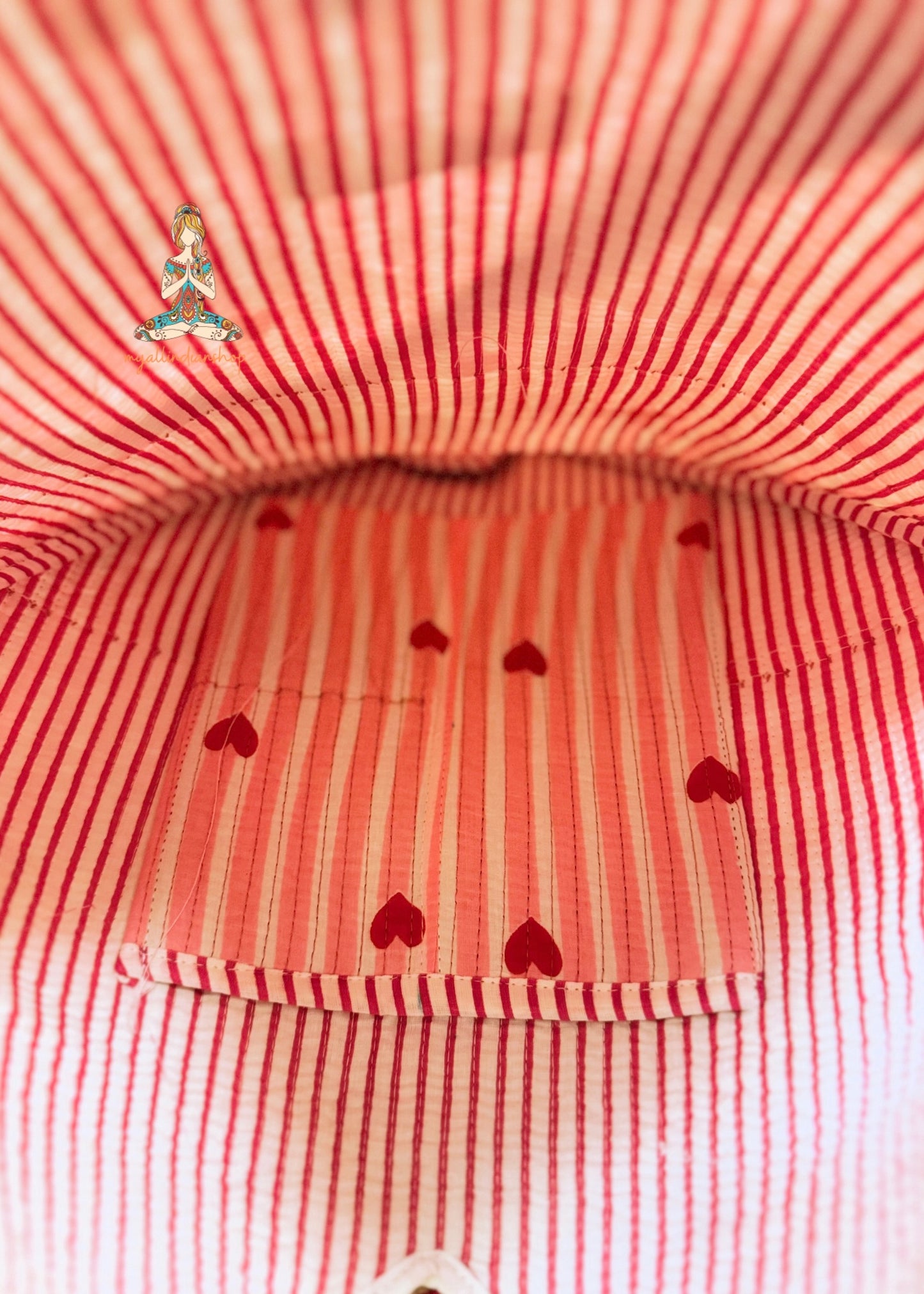 Heart Quilted Tote- Hearts - Pink - Zipper - Pocket