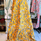Mustard Yellow Shark Print Kantha Quilt | Cotton Lightweight Blanket | Throw/Twin Size