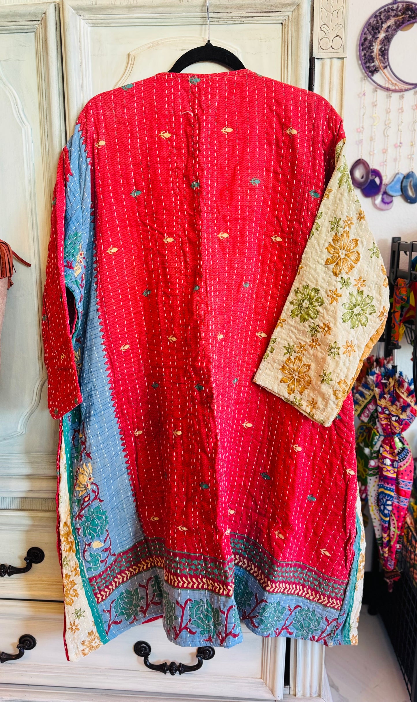 Red Kantha Kimono