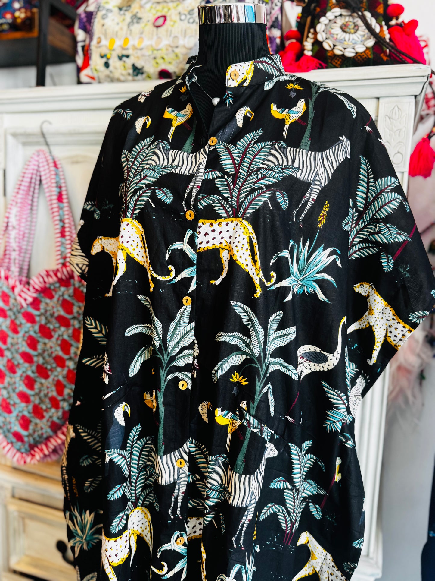 Midnight Jungle | Handmade Hand Block Printed Cotton Dress