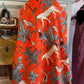 Jungle Print- Orange- Handblock Printed Kantha Quilt | Cotton | Handmade