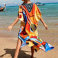 Backside of the guitar kaftan dress with side slits and vneck by myallindianshop