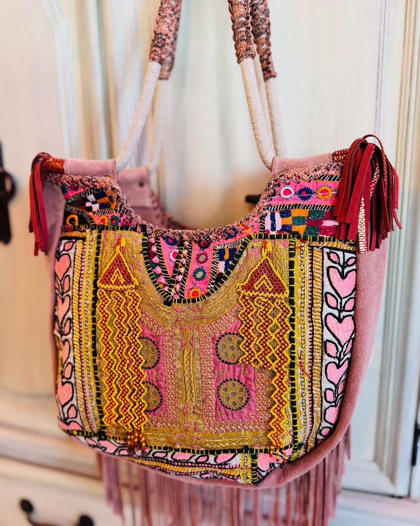 Shoulder Bag with Tassels