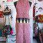 One side of the Kantha Reversible Apron with 3 pockets