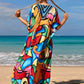 Lips Kaftans dress backside with vibrant design