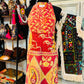 One side of paisleys kantha apron featuring vibrant paisley patterns in cotton
