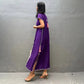 Side look of the purple lace tassels kaftan dress with slits