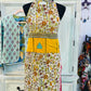 Village design side of kantha reversible apron; made with 100% cotton sarees wit 3 pockets on each side