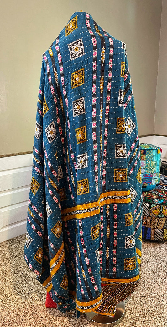 Fun Blue Saree Kantha