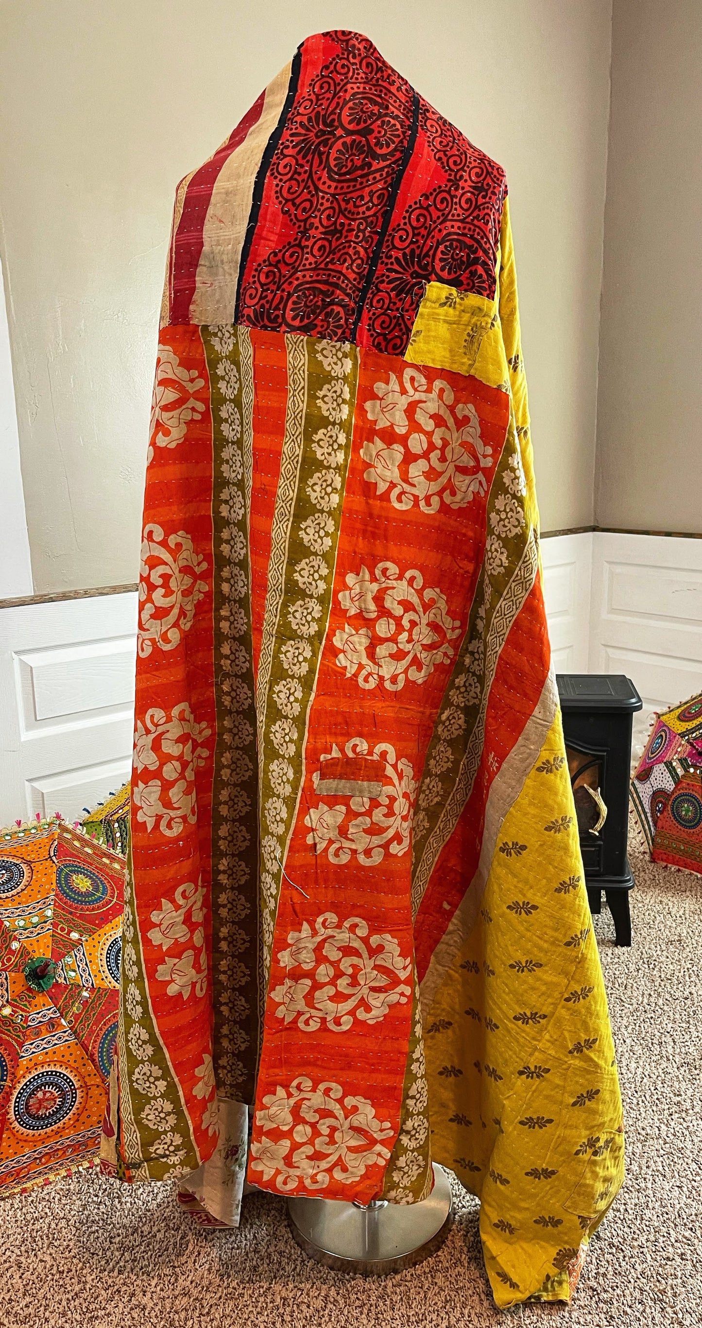 Purple Flowers-Saree Quilt